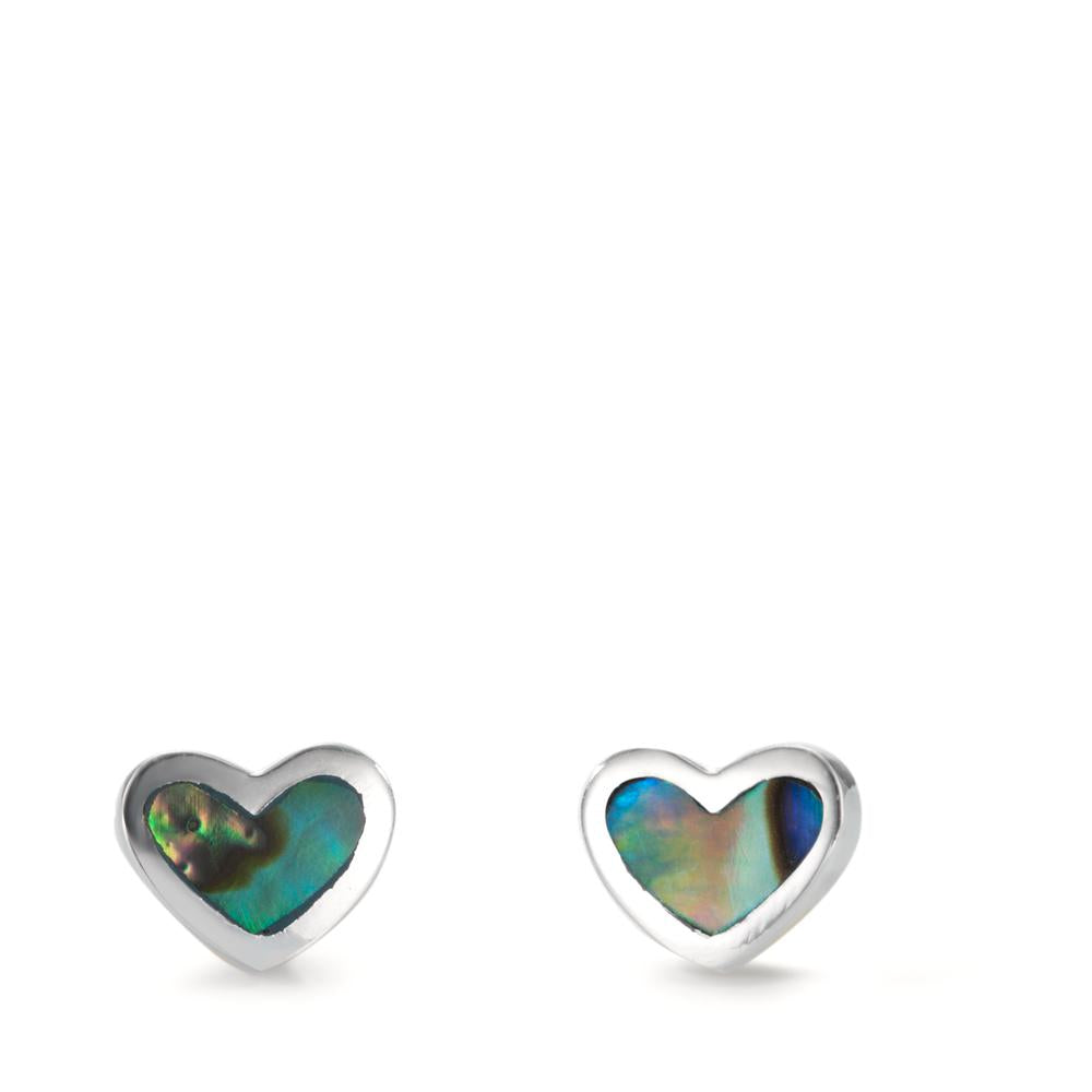 Pendientes Plata Abulón Corazón Ø6 mm