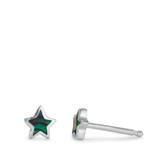 Pendientes Plata Abulón estrella Ø5 mm