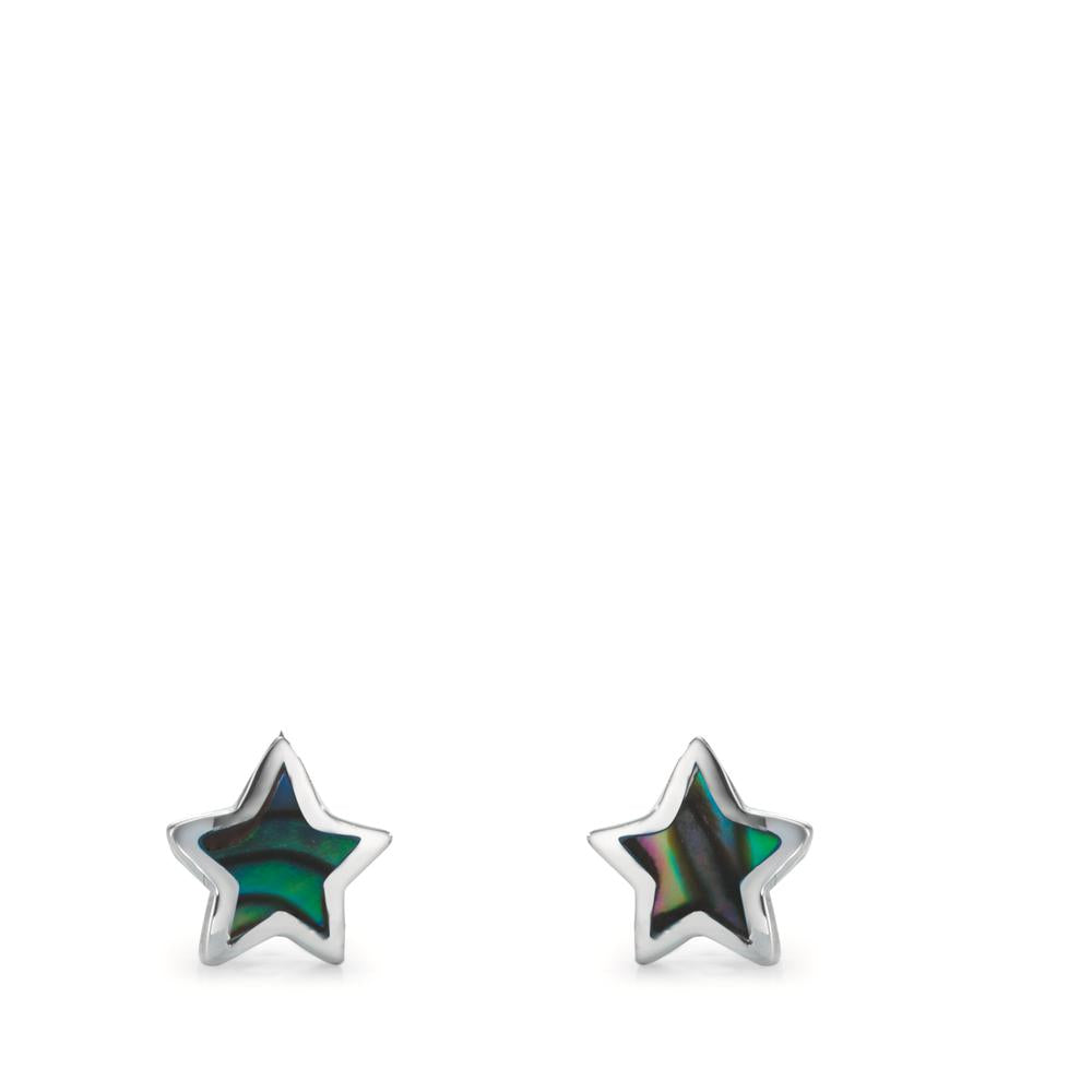 Pendientes Plata Abulón estrella Ø5 mm