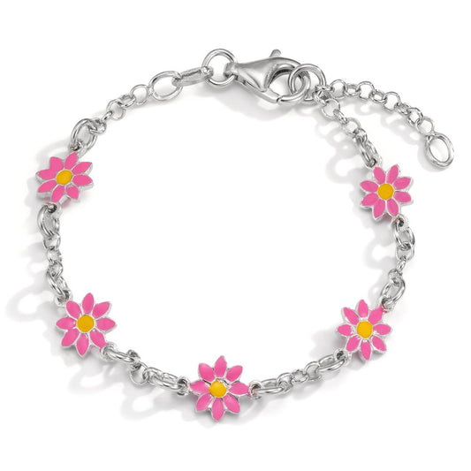 Pulsera Plata Rodio plateado Flor 14-16 cm Ø7 mm