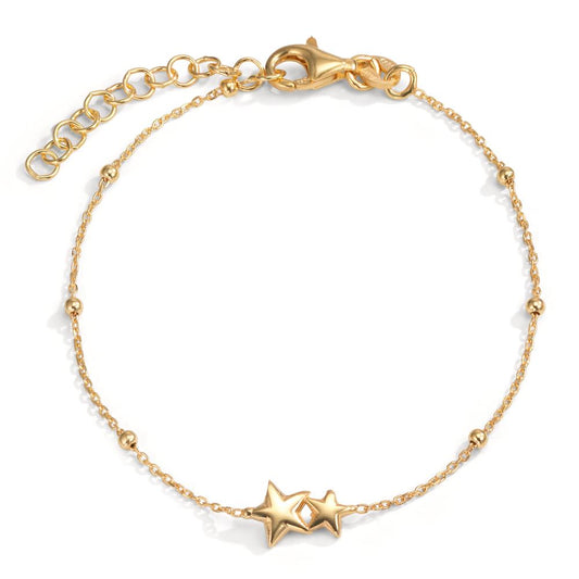 Pulsera Plata Amarillo Dorado estrella 16-19 cm