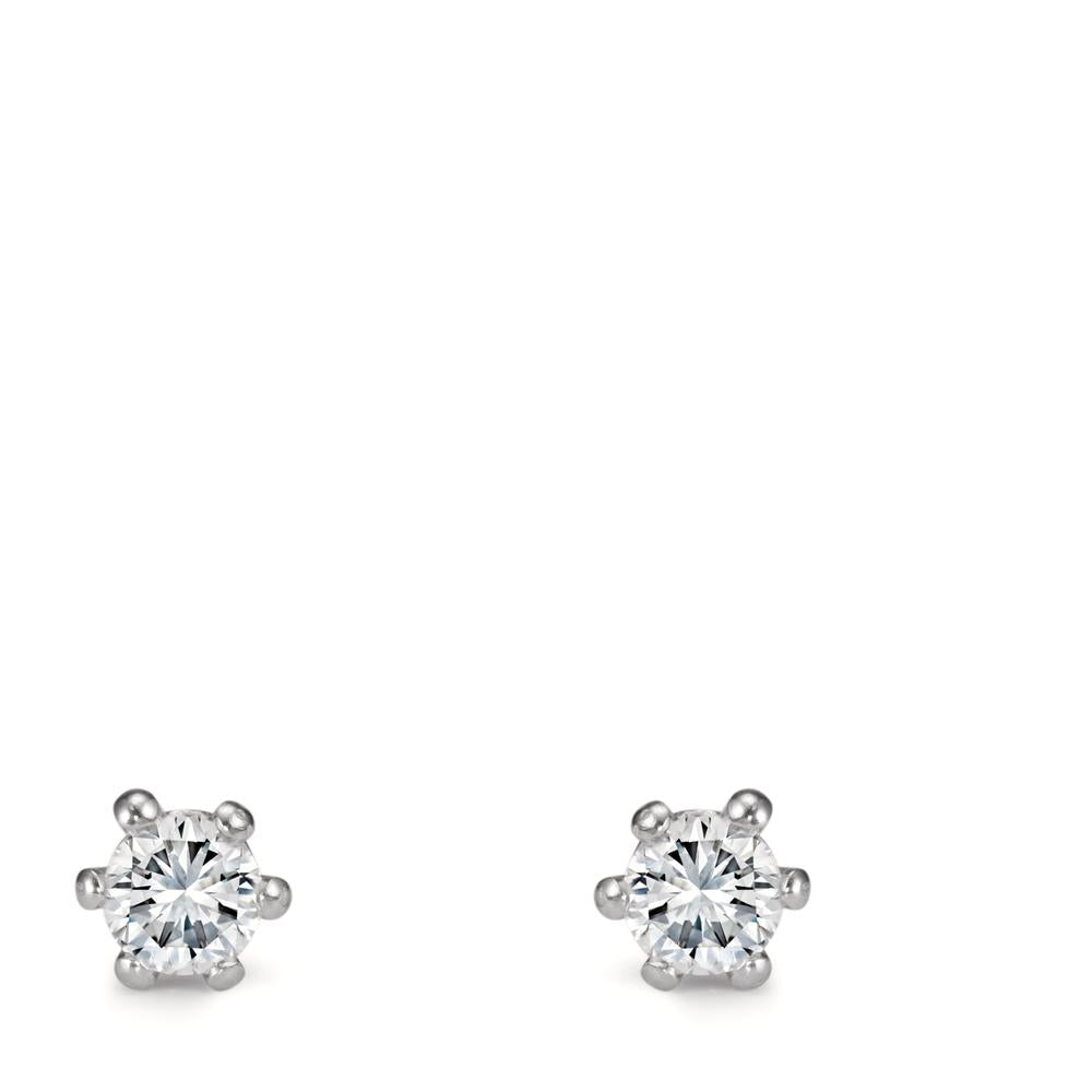 Pendientes 950 platino Diamante blanco, 0.50 ct, 2 piedras, w-si Ø4.8 mm