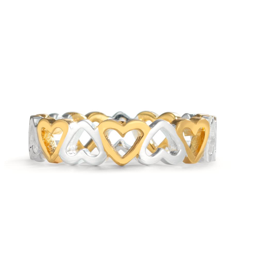 Anillo de dedo Plata Amarillo Bicolor Corazón