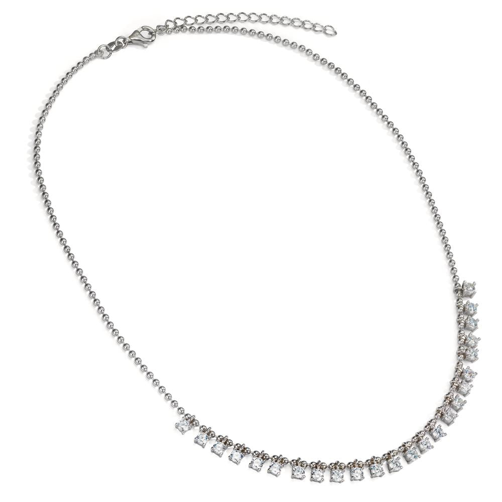 Collar Plata Circonita 24 piedras Rodio plateado 37-42 cm