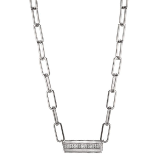 Collar Plata Circonita Rodio plateado Madre perla 43-48 cm