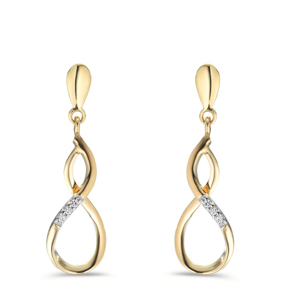 Pendientes Oro amarillo de 585/14 kt. Diamante 0.02 ct, w-si Infinito