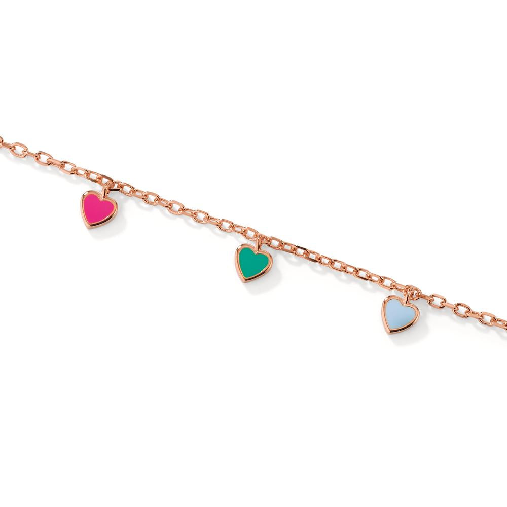 Pulsera Plata Rosa Dorado Corazón 16-19 cm