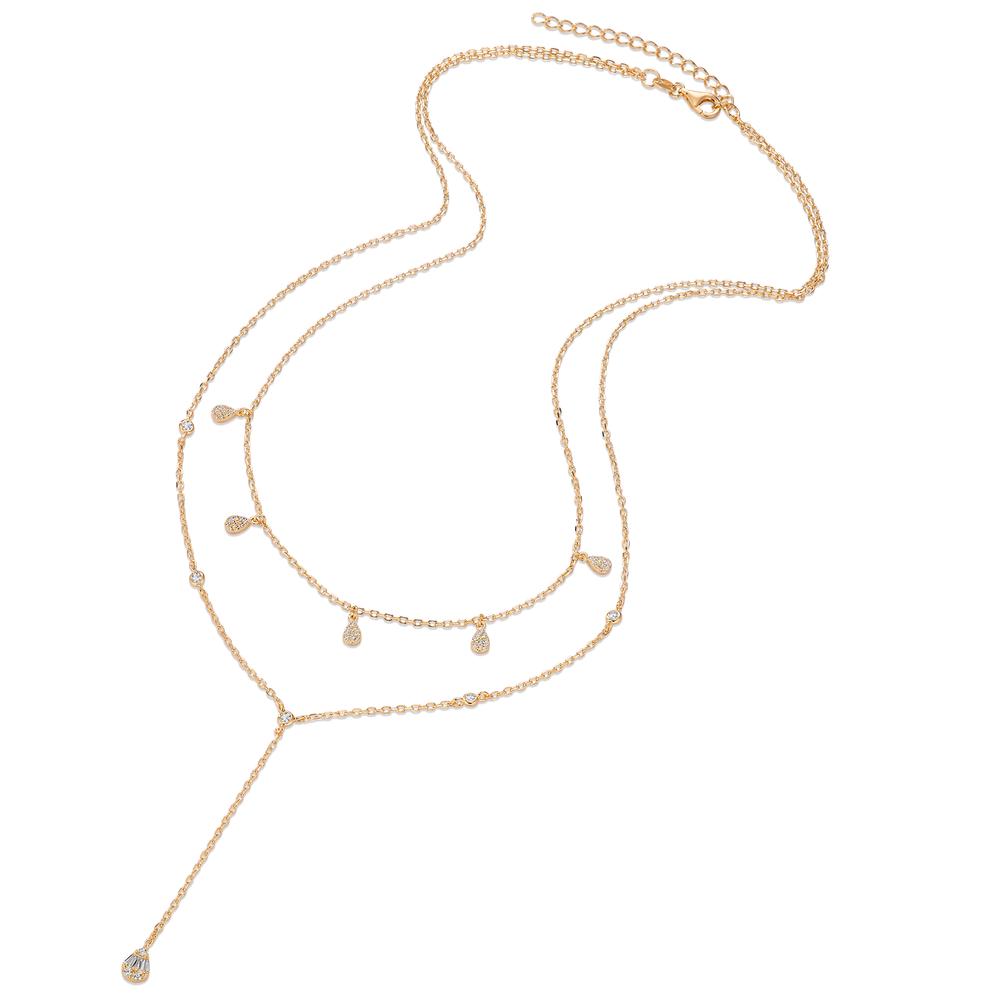 Collar Plata Circonita Amarillo Dorado 40-45 cm