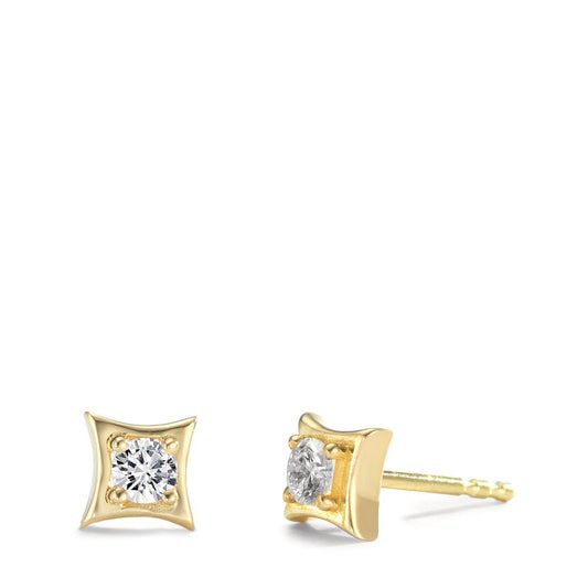 Pendientes 750/oro amarillo de 18 quilates Diamante 0.20 ct, 2 piedras, w-si