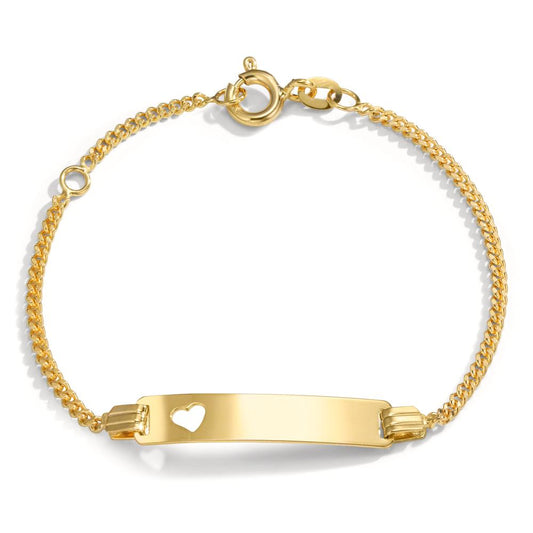 Pulsera grabada Oro amarillo de 585/14 kt. Corazón 12-14 cm