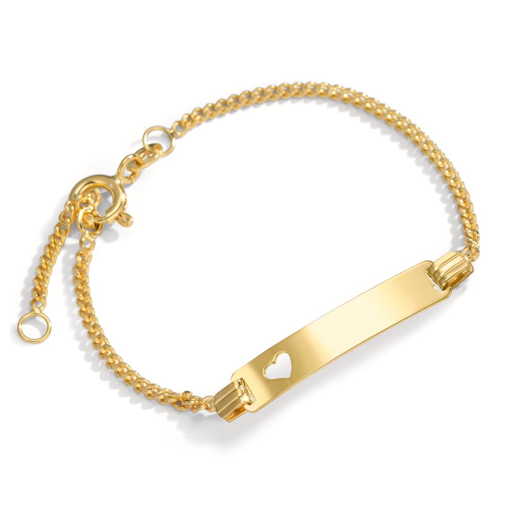 Pulsera grabada Oro amarillo de 585/14 kt. Corazón 12-14 cm