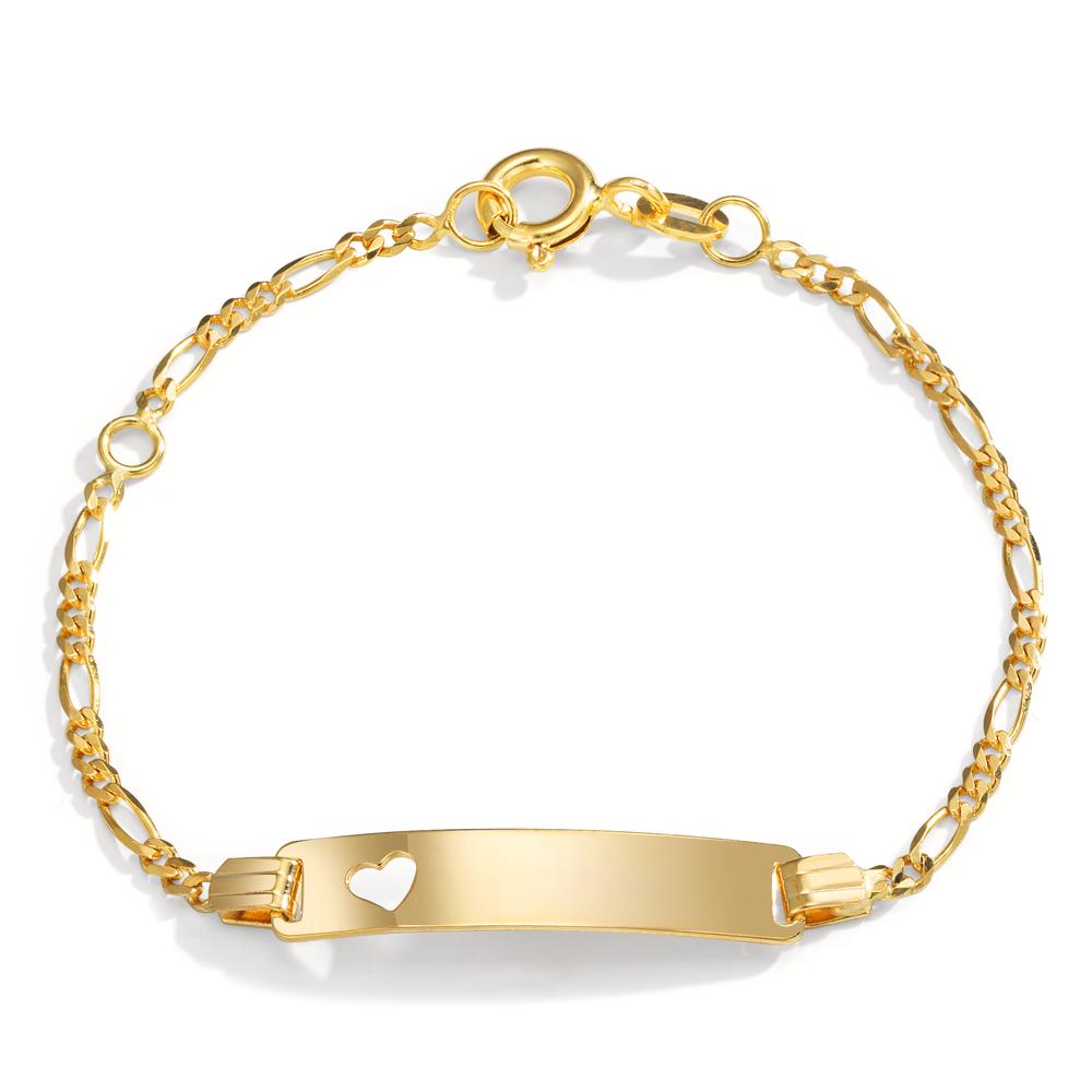 Pulsera grabada Oro amarillo de 585/14 kt. Corazón 12-14 cm