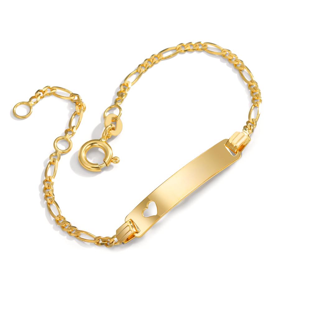 Pulsera grabada Oro amarillo de 585/14 kt. Corazón 12-14 cm