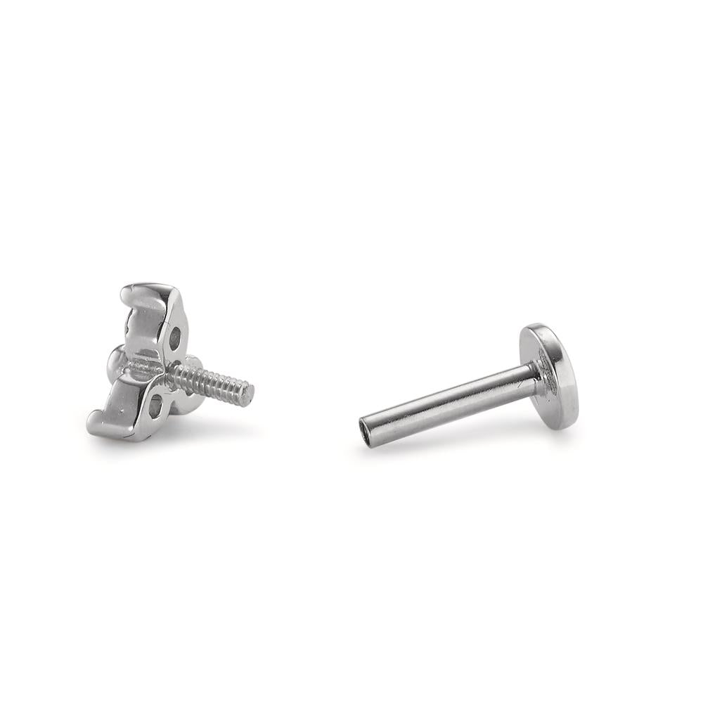 Piercing 750/oro blanco de 18 quilates Circonita 3 piedras Ø5.2 mm