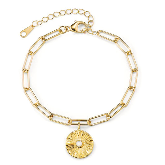 Pulsera Plata Amarillo Dorado Madre perla 15.5-20.5 cm