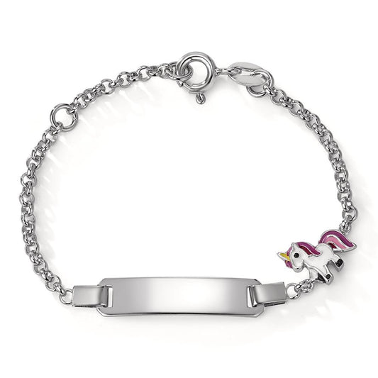 Pulsera grabada Plata Rodio plateado Unicornio 12-14 cm