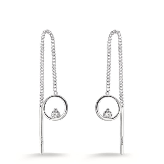 Aretes Plata Circonita 2 piedras Ø7 mm