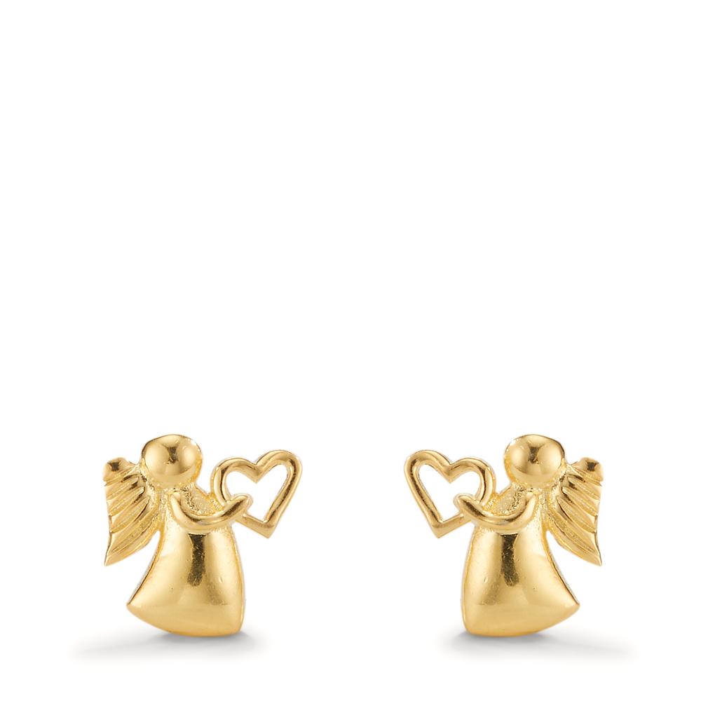 Pendientes Plata Amarillo Dorado Ángel Ø9 mm