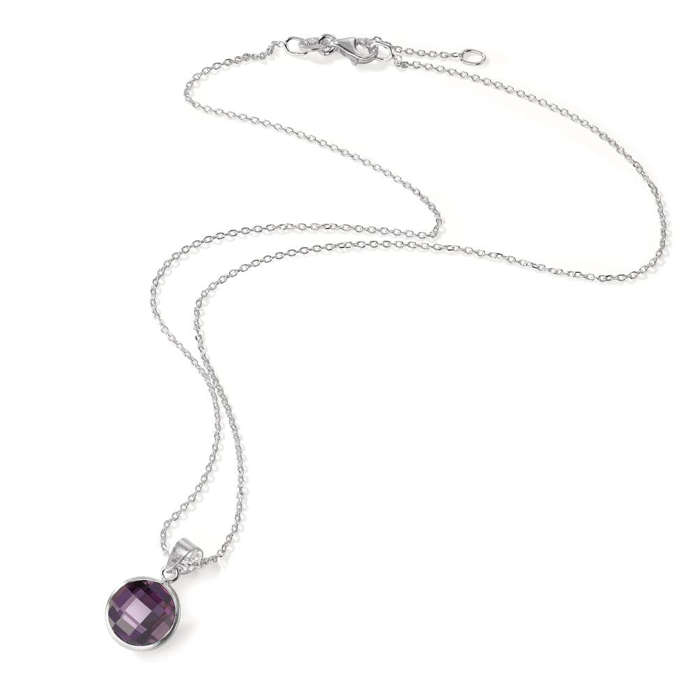 Collar con colgante Plata Circonita Violeta 40-42 cm Ø10 mm