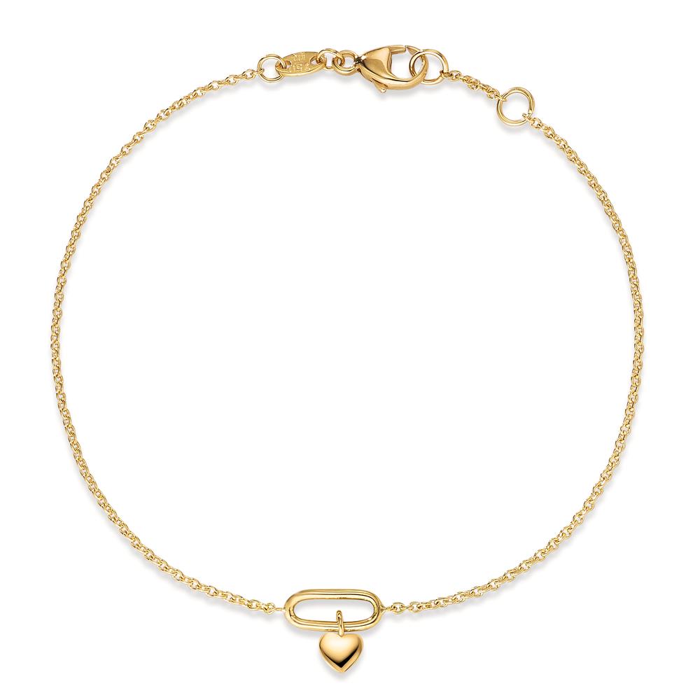 Pulsera 750/oro amarillo de 18 quilates Corazón 17-18 cm