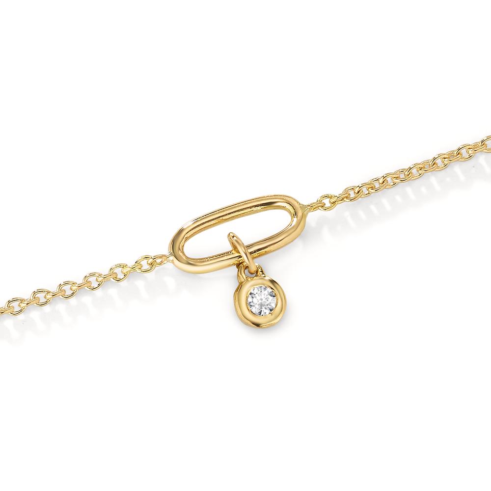 Pulsera 750/oro amarillo de 18 quilates Diamante 0.02 ct, w-si 17-18 cm