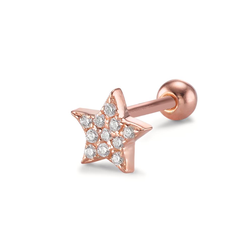 Piercing Plata Circonita 11 piedras Rosa Dorado estrella Ø5.5 mm