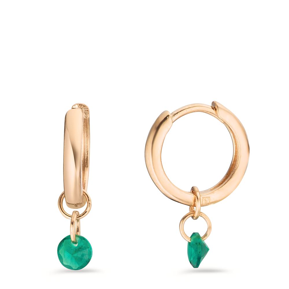 Aros con colgante Bronce Circonita verde