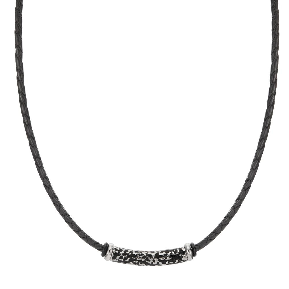 Collar Acero inoxidable, Cuero Negro Recubierto de IP 50 cm Ø3.7 mm