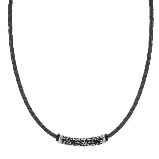 Collar Acero inoxidable, Cuero Negro Recubierto de IP 50 cm Ø3.7 mm