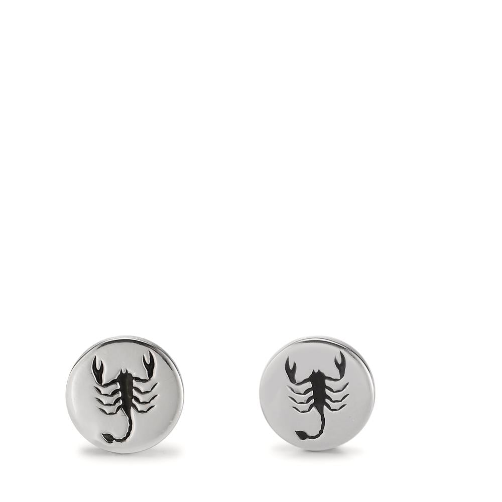 Pendientes Plata Esmaltado Escorpión Ø7 mm