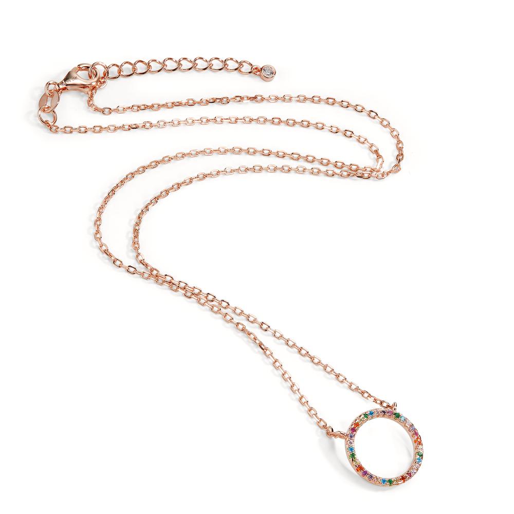 Collar Plata Circonita vistoso Rosa Dorado 42-45 cm Ø14 mm