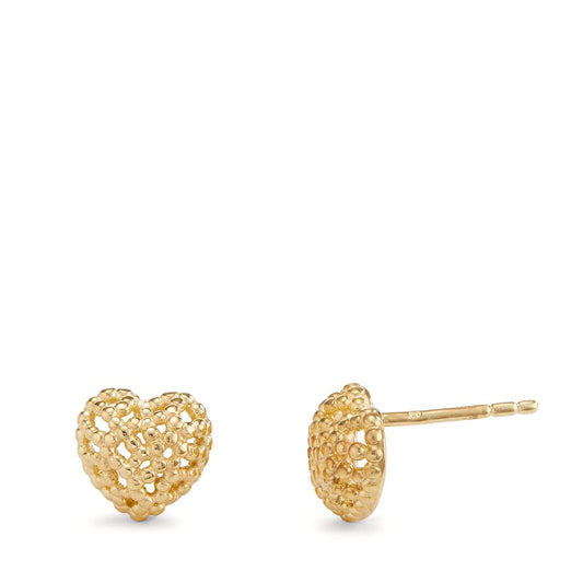 Pendientes Oro amarillo de 375/9K Corazón Ø8 mm