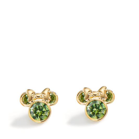 Pendientes Oro amarillo de 375/9K Circonita verde, 6 piedras Ø8 mm