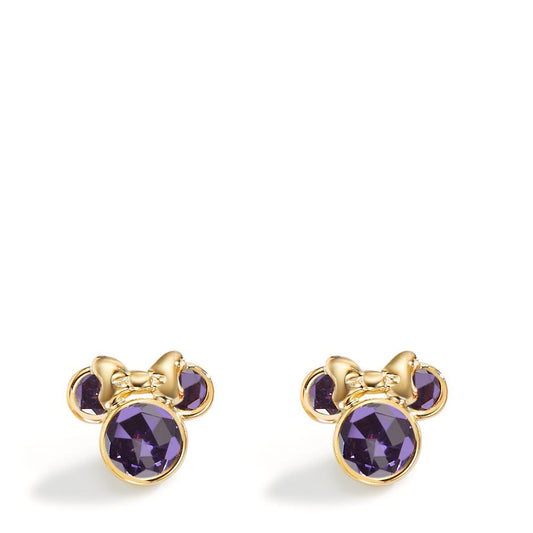 Pendientes Oro amarillo de 375/9K Circonita Violeta, 6 piedras Ø8 mm