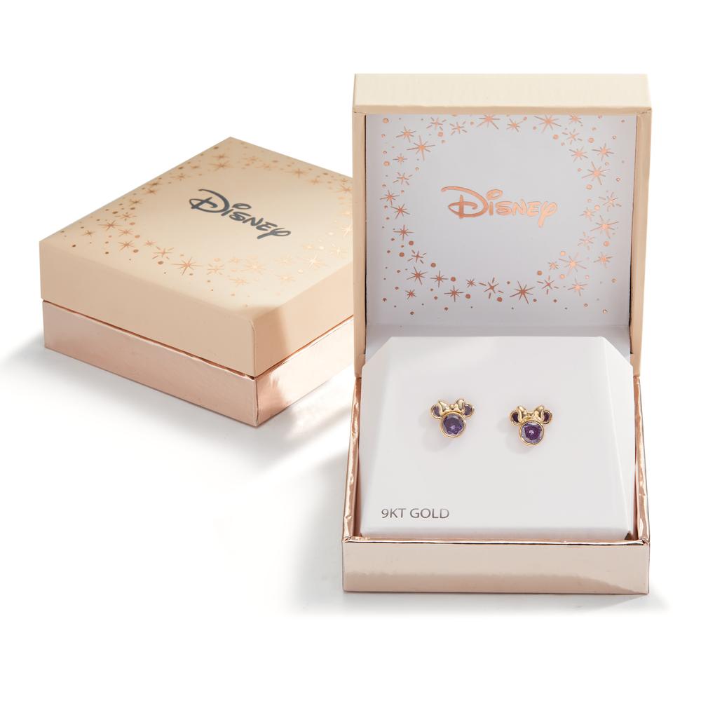 Pendientes Oro amarillo de 375/9K Circonita Violeta, 6 piedras Ø8 mm