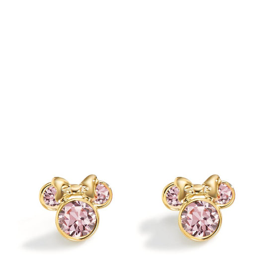 Pendientes Oro amarillo de 375/9K Circonita rosa, 6 piedras Ø8 mm