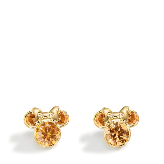 Pendientes Oro amarillo de 375/9K Circonita amarillo, 6 piedras Ø8 mm