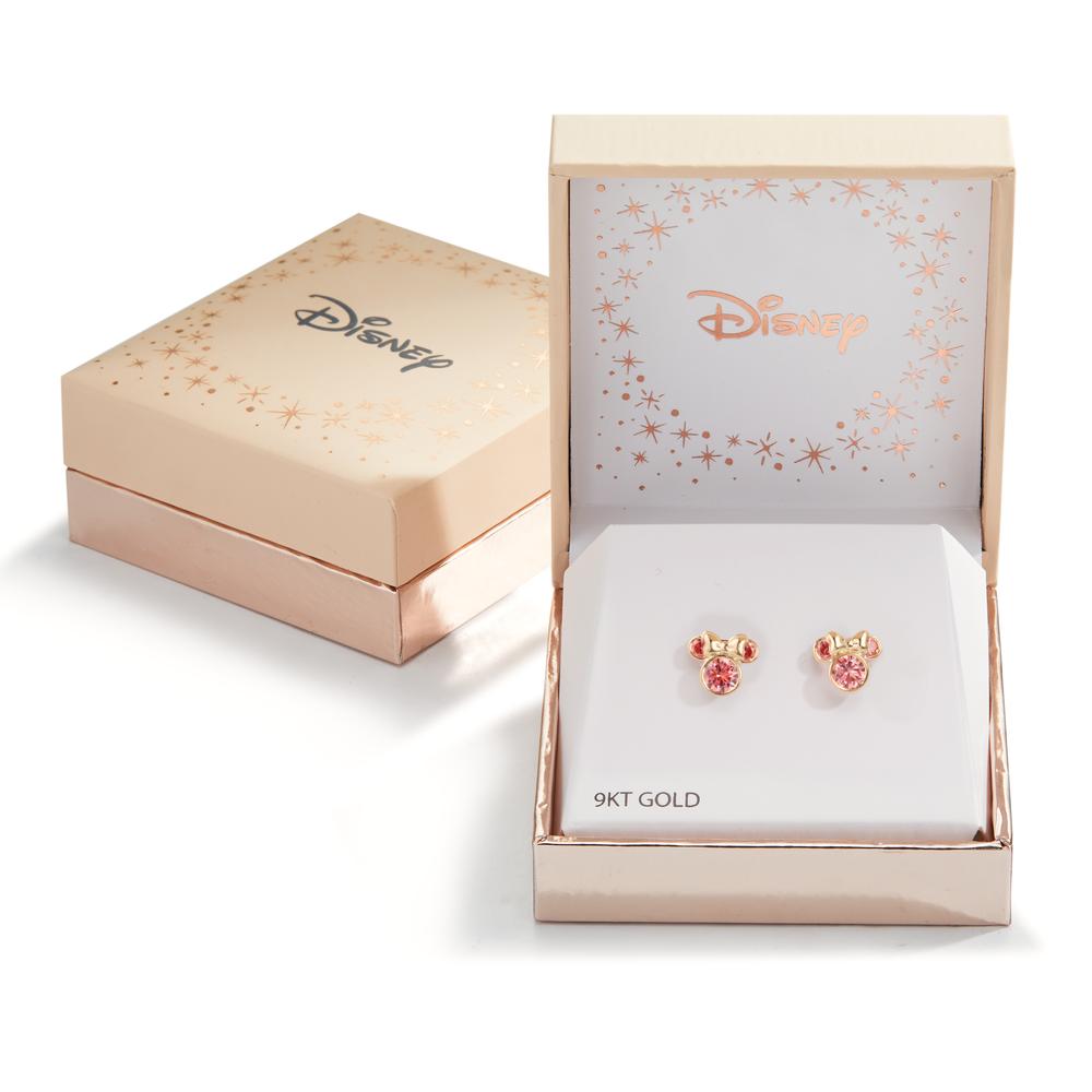 Pendientes Oro amarillo de 375/9K Circonita rosa, 6 piedras Ø8 mm