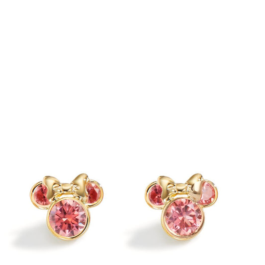 Pendientes Oro amarillo de 375/9K Circonita rosa, 6 piedras Ø8 mm