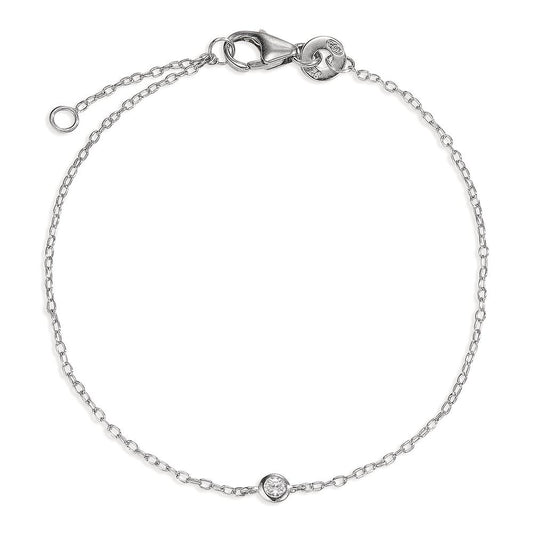 Pulsera Plata Circonita Rodio plateado 16-18 cm