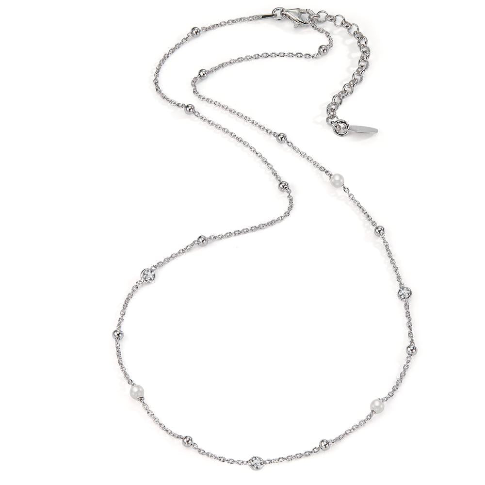 Collar Plata Circonita 3 piedras Rodio plateado 40-44 cm