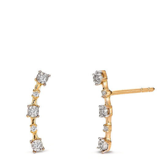 Pendientes 750/oro amarillo de 18 quilates Diamante 0.092 ct, 10 piedras, w-si