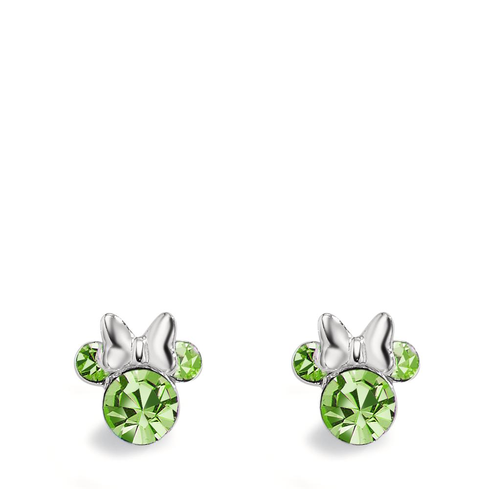 Pendientes Plata Circonita verde, 6 piedras Ø6 mm