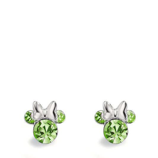 Pendientes Plata Circonita verde, 6 piedras Ø6 mm