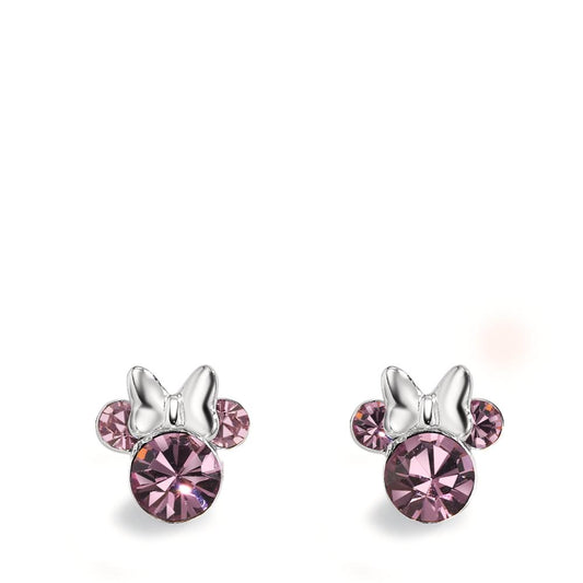 Pendientes Plata Circonita Violeta, 6 piedras Ø6 mm