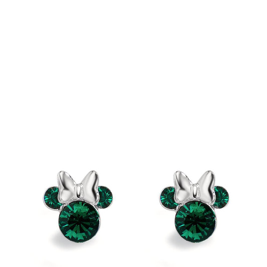 Pendientes Plata Circonita verde, 6 piedras Ø6 mm