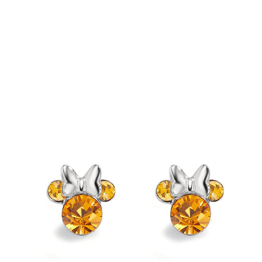 Pendientes Plata Circonita naranja, 6 piedras Ø6 mm