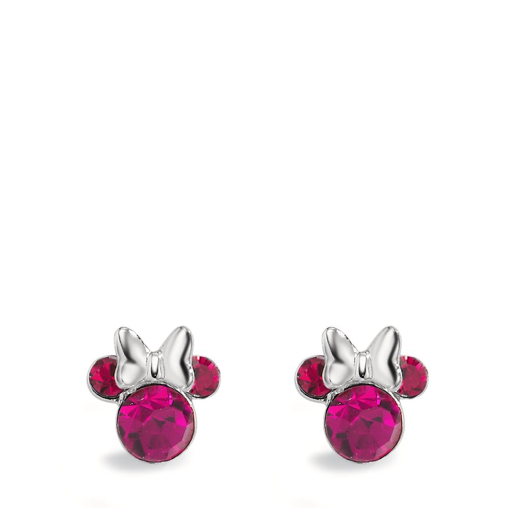 Pendientes Plata Circonita rosa, 6 piedras Ø6 mm