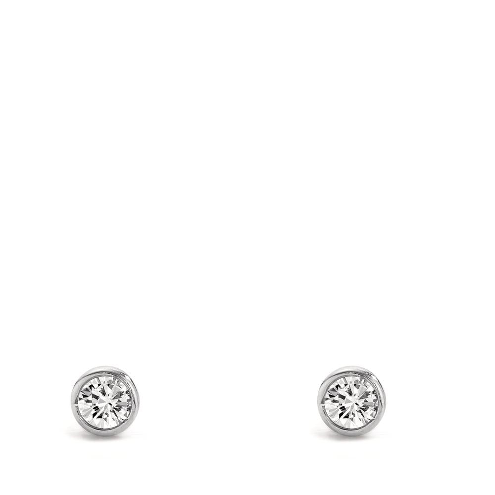 Pendientes 750/oro blanco de 18 quilates Diamante 0.10 ct, 2 piedras, w-si Ø3.5 mm