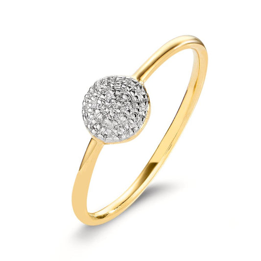 Anillo de dedo 750/oro amarillo de 18 quilates Diamante 0.09 ct, w-si